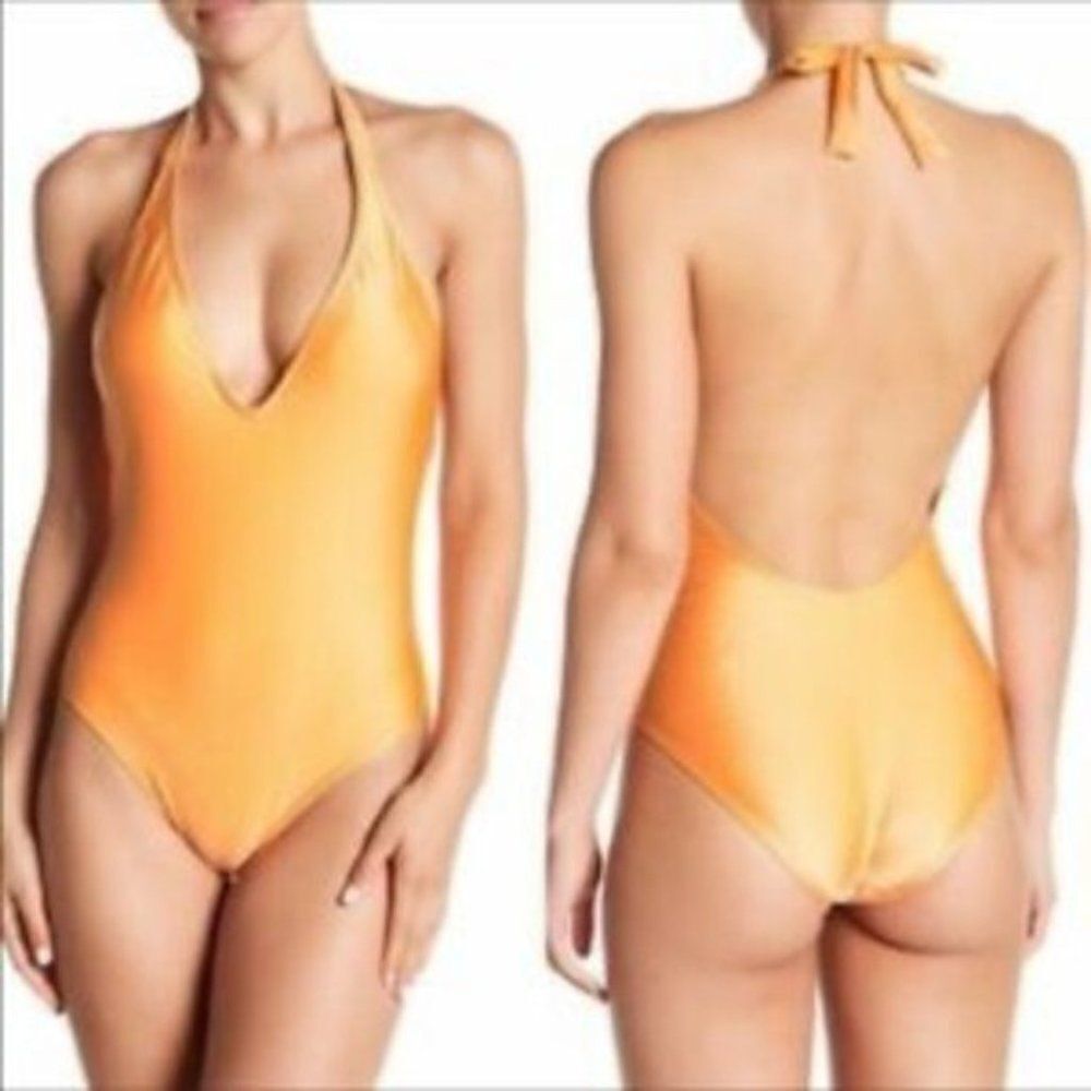VIX Orange Halter One Piece Swimsuit 
